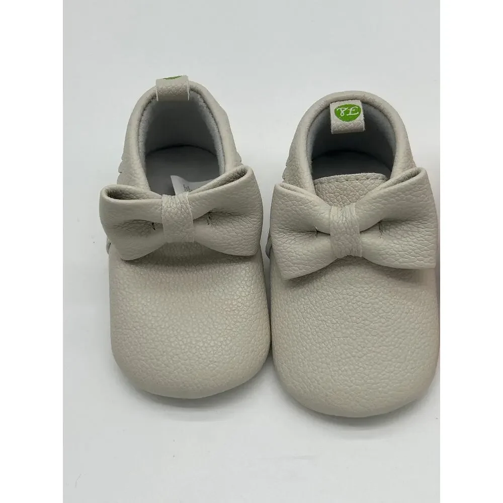 Lot of 2 First Steps Stepping Stones Pink Bow Moccasin Shoes Size 3 (6-9 Months)